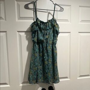Mossimo Supply Co. Green Floral Juniors Casual Dress